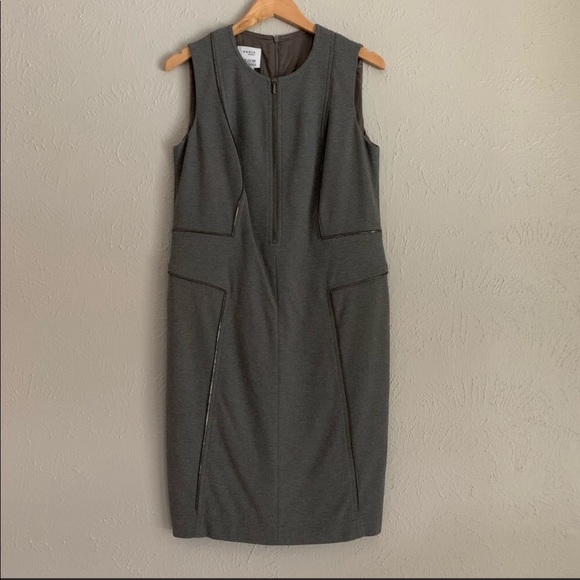 Gray Akris Punto Sheath Dress with zipper detail - Picture 4 of 7
